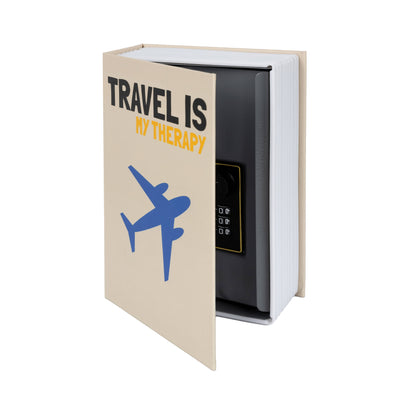 Caja Fuerte Libro "Travel Is My Therapy"