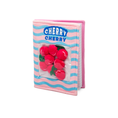 Cuaderno Cherry de tela suave Velboa – Libreta acolchada con cerezas kawaii y tapas blanditas