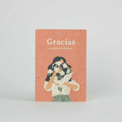 Postales plantables. “Gracias” (Flor de aliso)