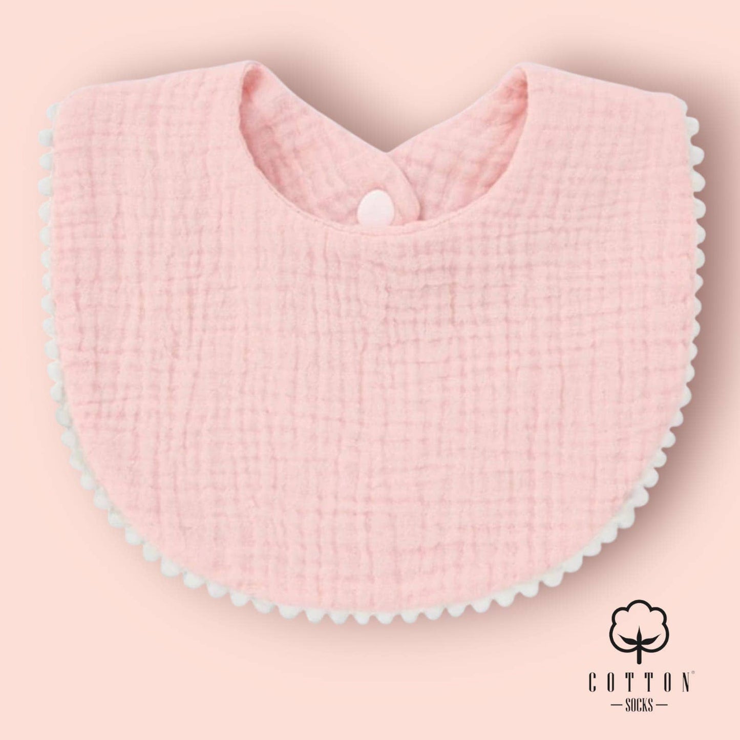 BAO-05 Babero Algodón Orgánico doble tiene 2 tejidos 25X11 cm