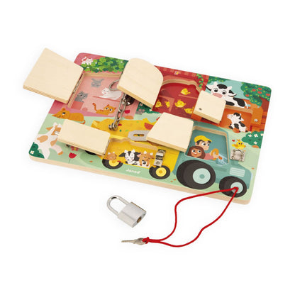 Tablero de Cerraduras La Granja - Juguete Educativo de Madera