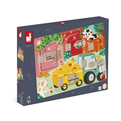 Tablero de Cerraduras La Granja - Juguete Educativo de Madera