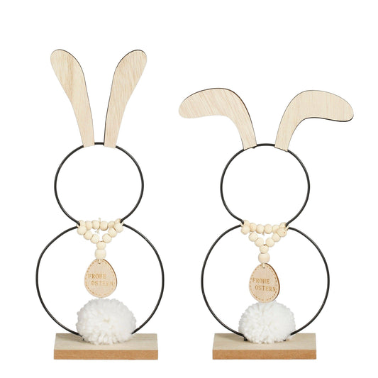 Decoración de madera conejo - decoración de Pascua