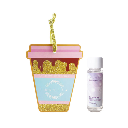 BOLA ÁRBOL HOT CHOCOLATE SANTA: mini gel de baño algodón de azúcar 20ml