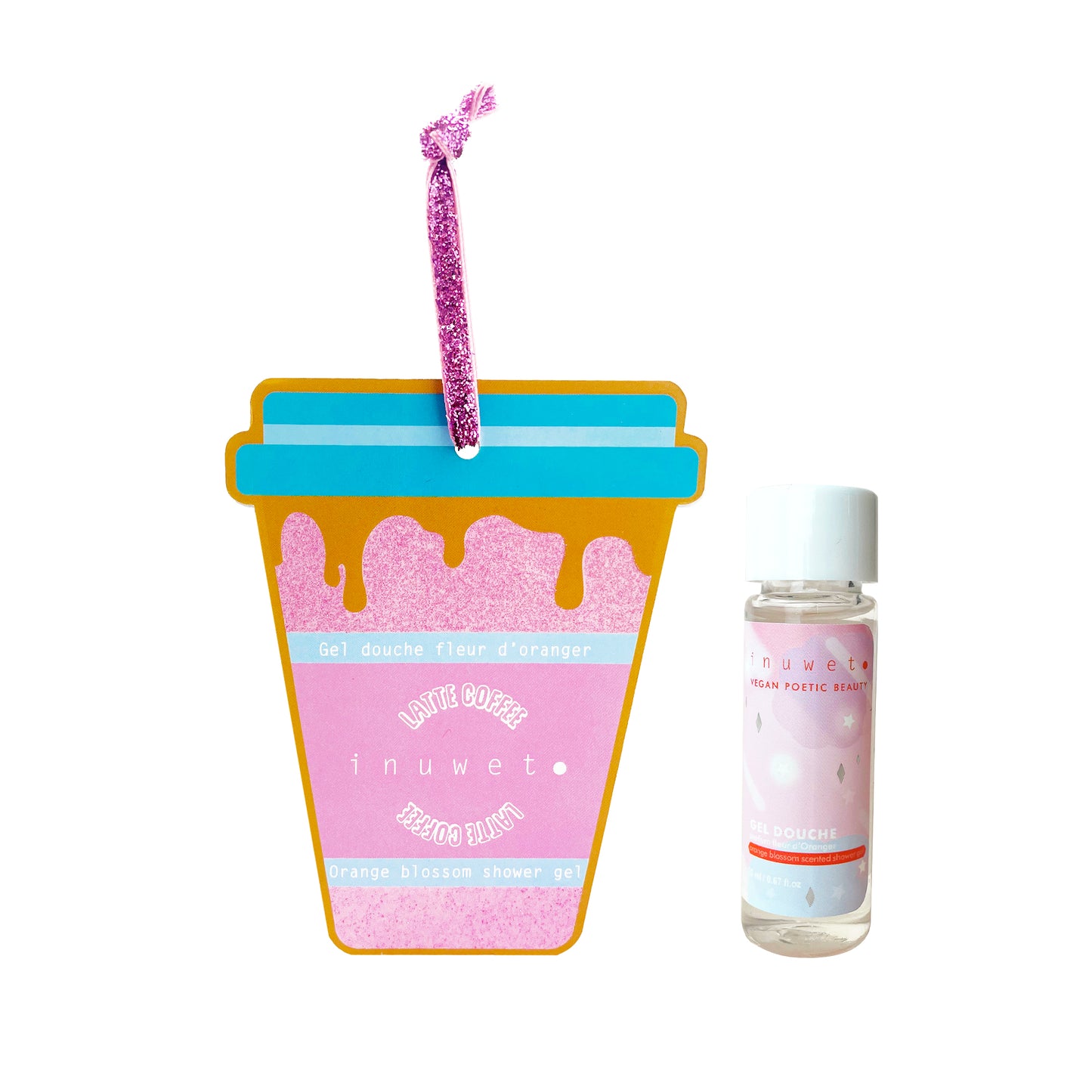 BOLA ÁRBOL CAFE LATTE SANTA: mini gel de baño flor de naranjo 20ml