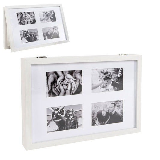 Tapa Contador 48x32 Multifoto Blanco – Marco Decorativo para Fotos y Cobertura de Contadores