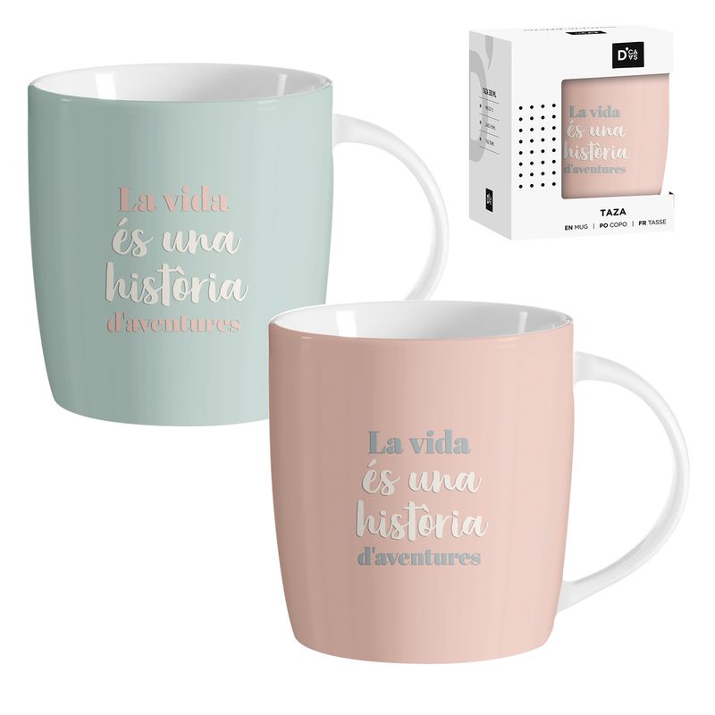 Taza "La vida és una història d'aventures" 350 ml – Regalo Inspirador en Catalán