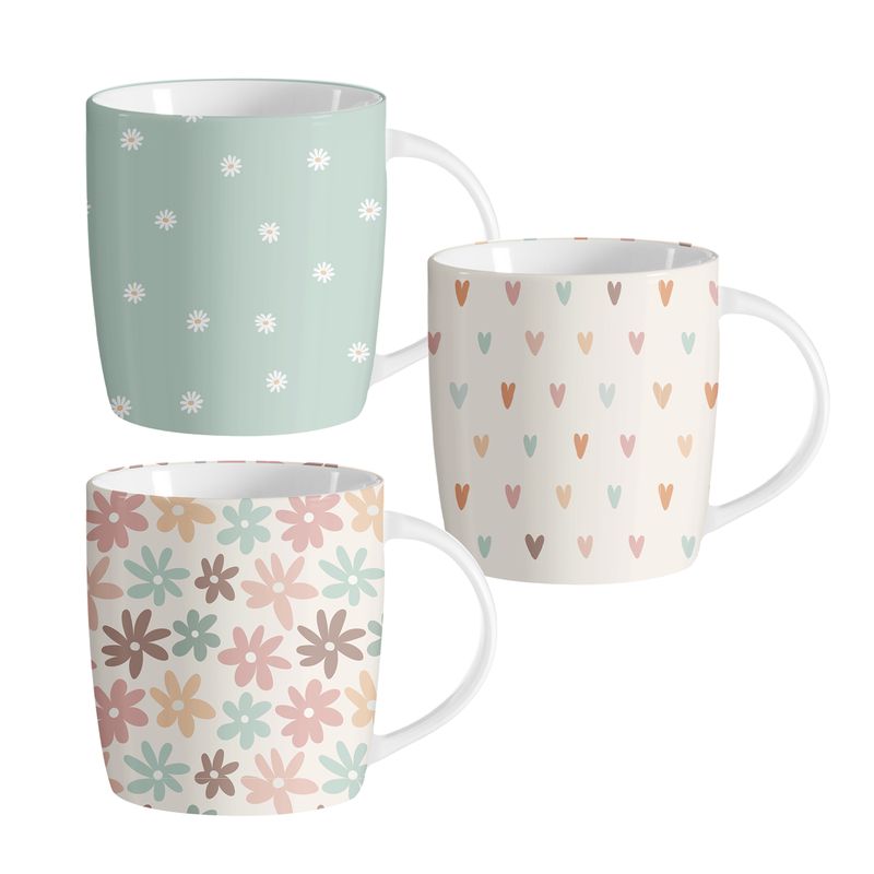 Tazas Florales y Corazones 350 ml –  Tazas con Diseño Pastel