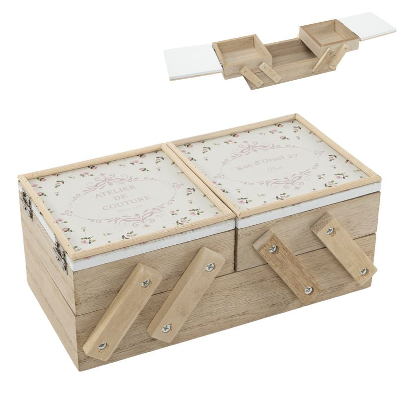 Caja Costurero de Madera con Compartimentos