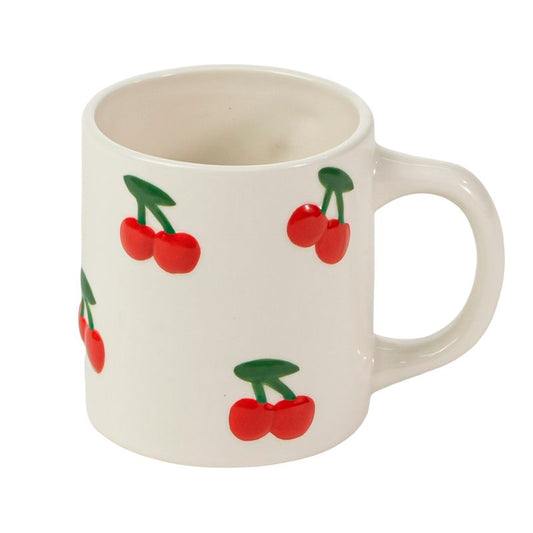 Taza Mug Coquette de Cerámica con Cerezas