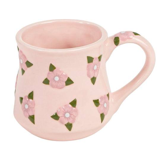 Taza Mug Coquette de Cerámica con Flores