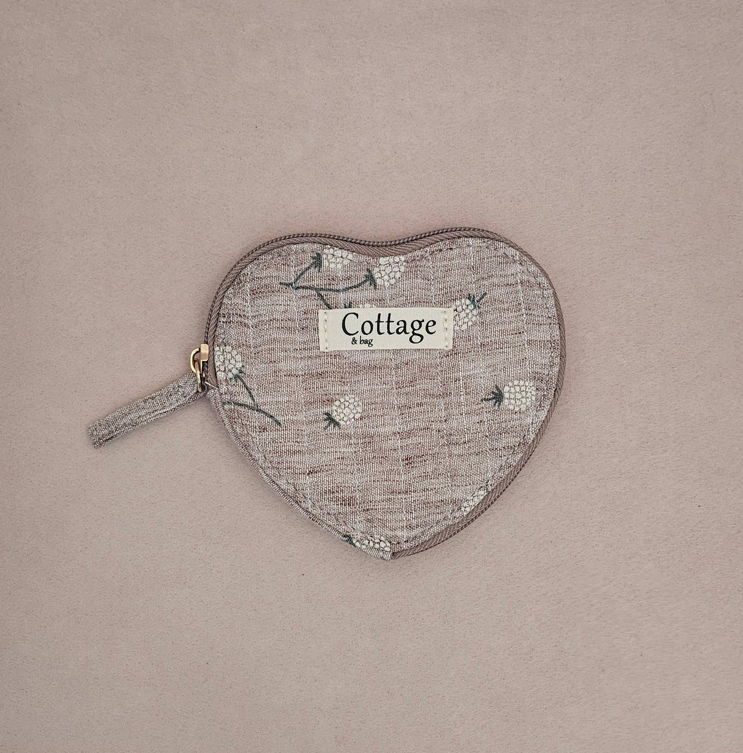 Monedero de algodón con corazón plano acolchado