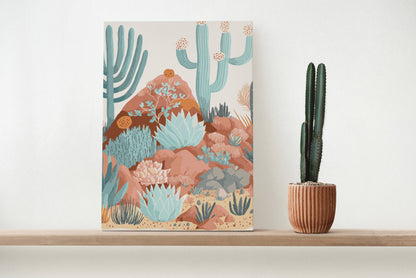 Kit completo para pintar por números: cactus