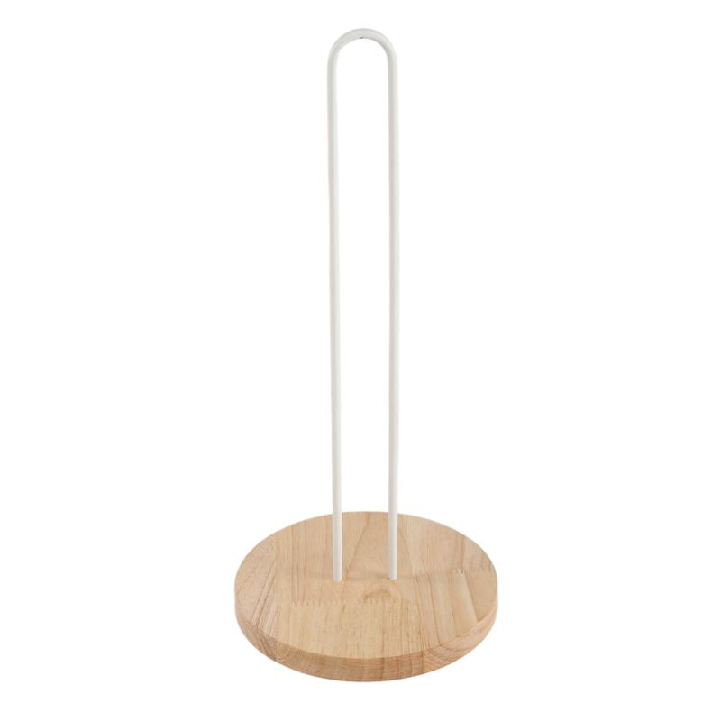 Portarrollos Cocina Madera y Metal Blanco