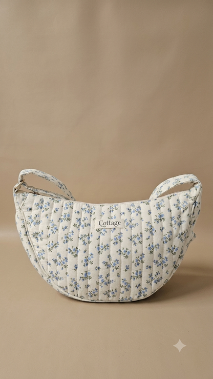 Bolso luna de algodón para llevar cruzado acolchado