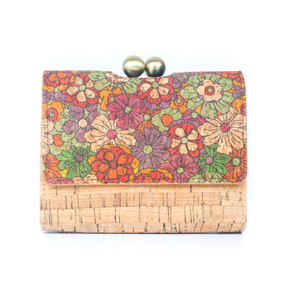 Tarjetero y cartera de mujer con estampado de corcho natural y antiqu