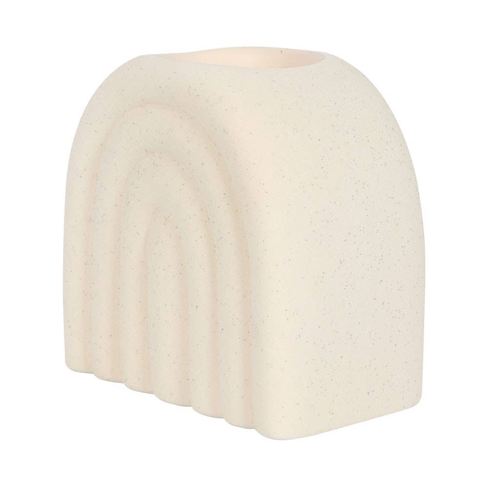 Quemador de aceite y calentador de cera Minimalist Cream Speckle Arch