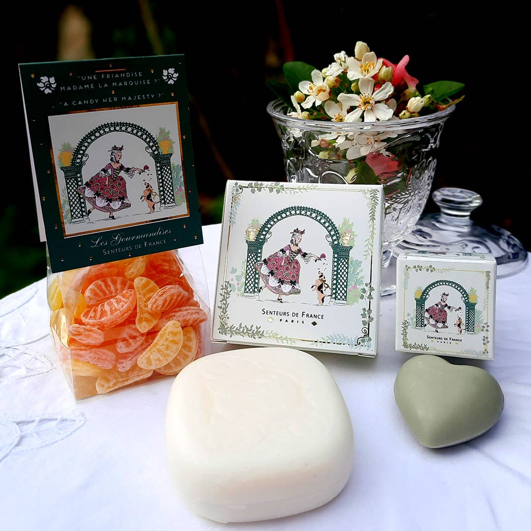 Jabón en forma de corazón de oliva Marquise con su perro
