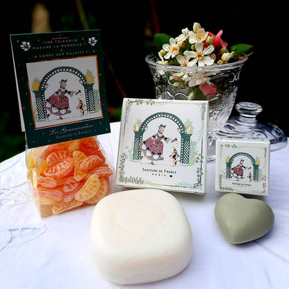 Jabón en forma de corazón de oliva Marquise con su perro