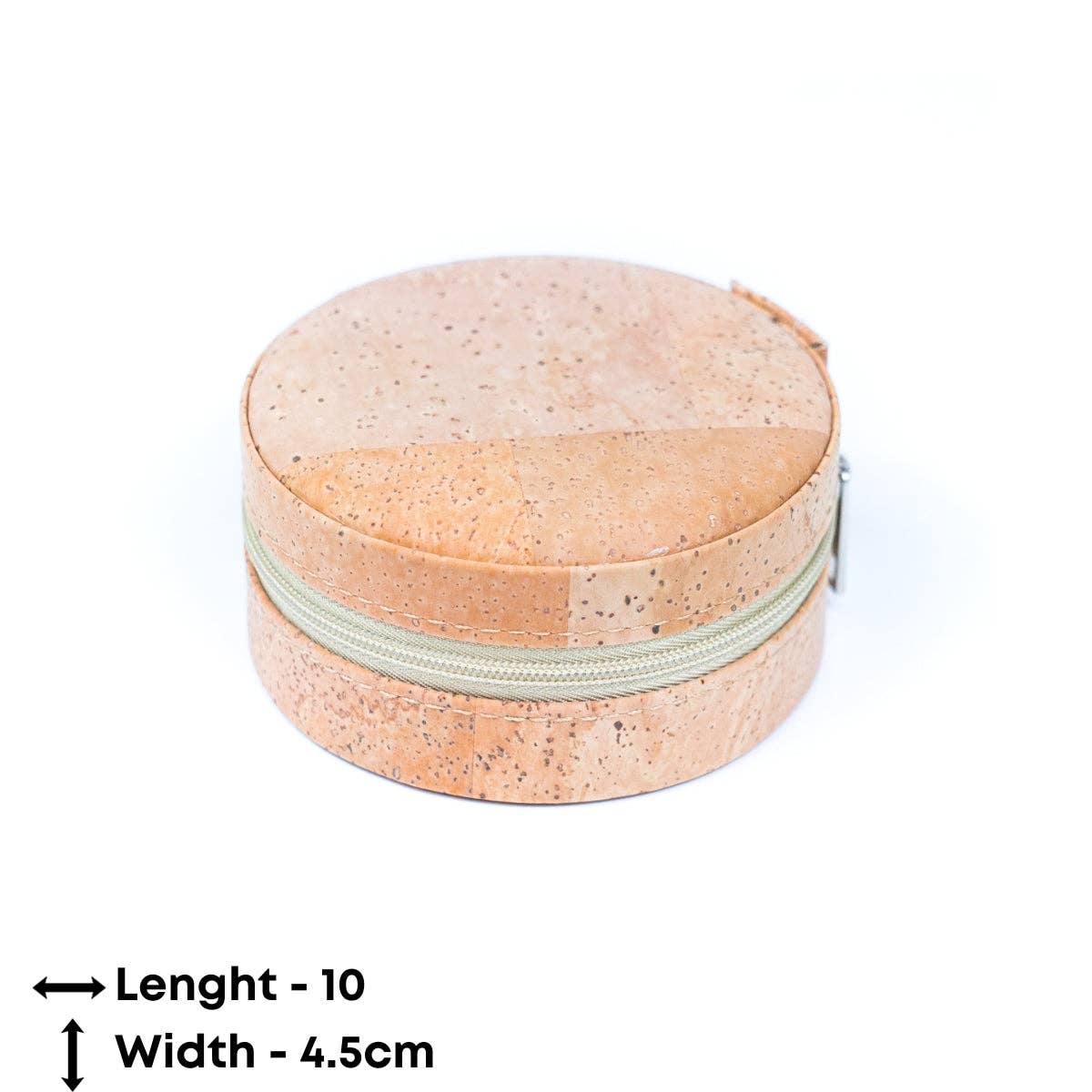 Caja redonda de corcho natural para guardar joyas L-1013