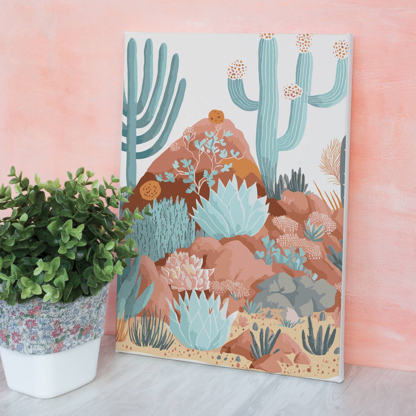 Kit completo para pintar por números: cactus