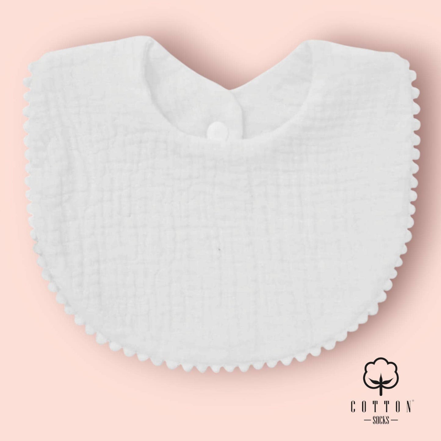 BAO-05 Babero Algodón Orgánico doble tiene 2 tejidos 25X11 cm