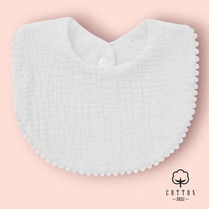 BAO-05 Babero Algodón Orgánico doble tiene 2 tejidos 25X11 cm