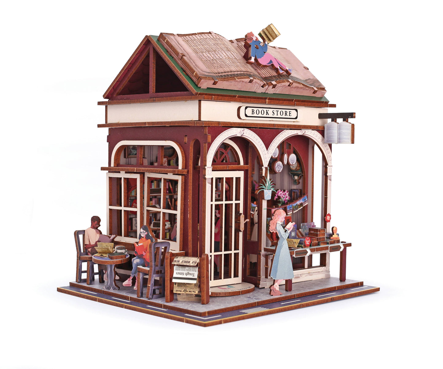 VITRINA 3D MADERA LIBRERÍA