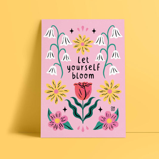 Póster Déjate florecer | flores, citas, empoderamiento