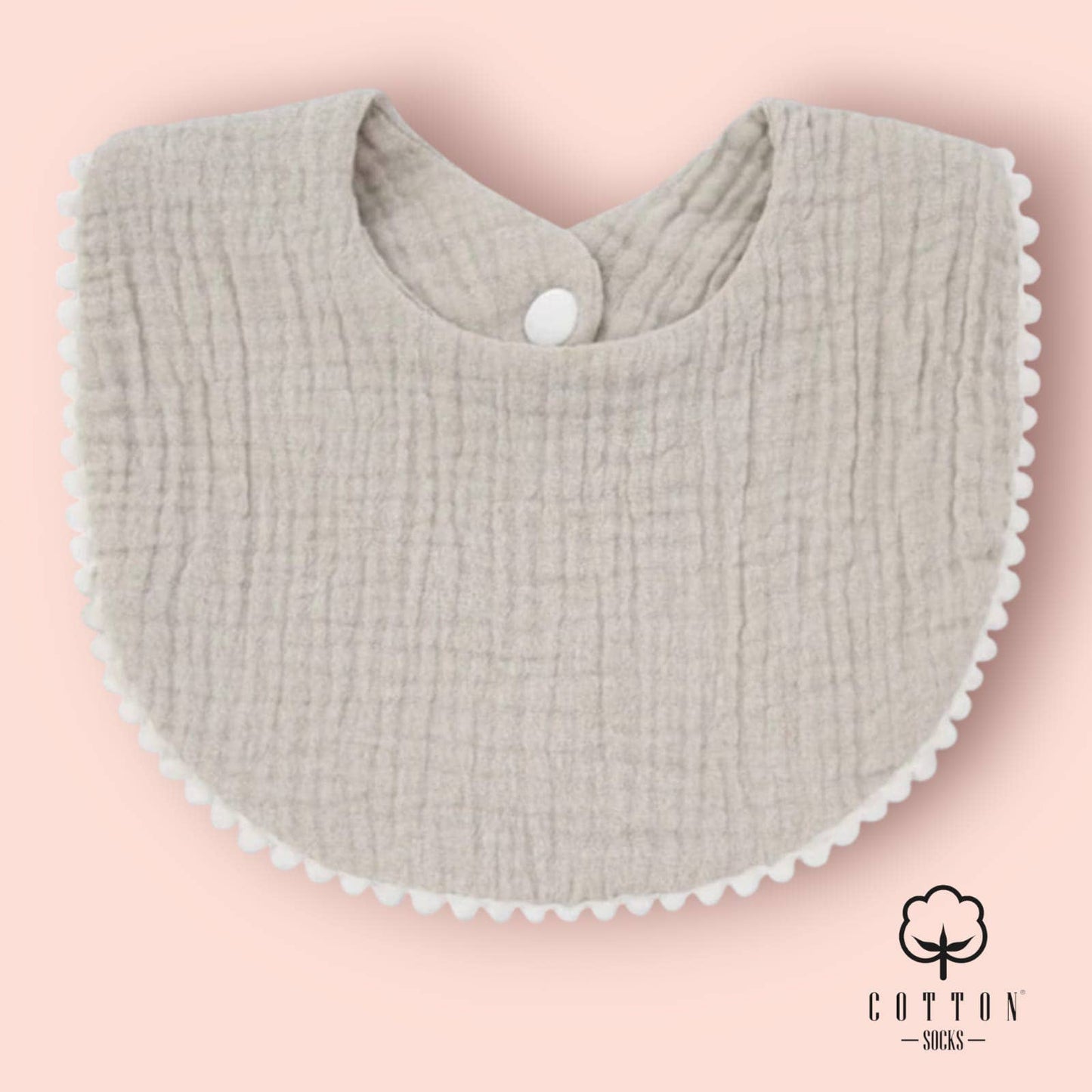 BAO-05 Babero Algodón Orgánico doble tiene 2 tejidos 25X11 cm