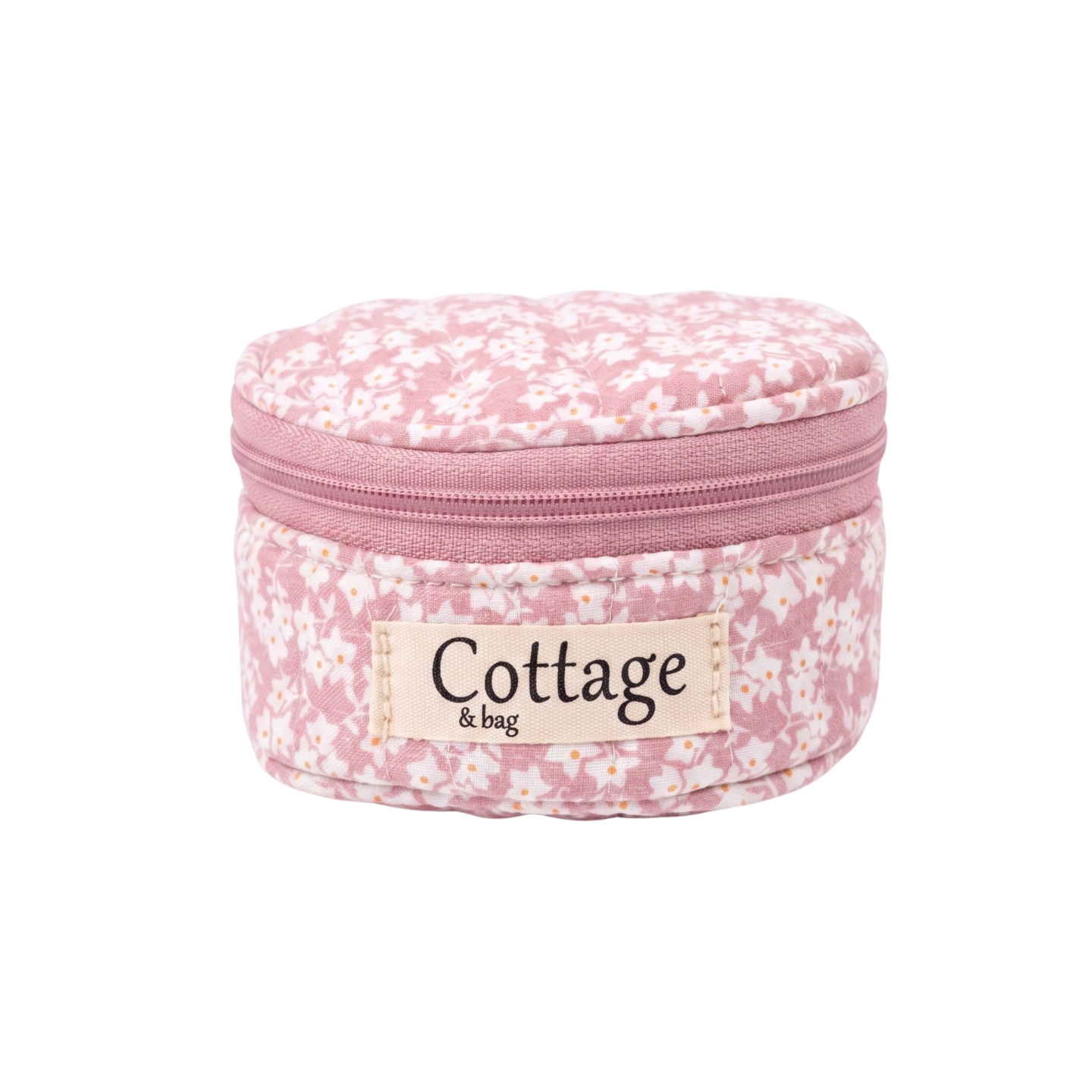 Caja de joyas redonda de algodón: Marguerite rose