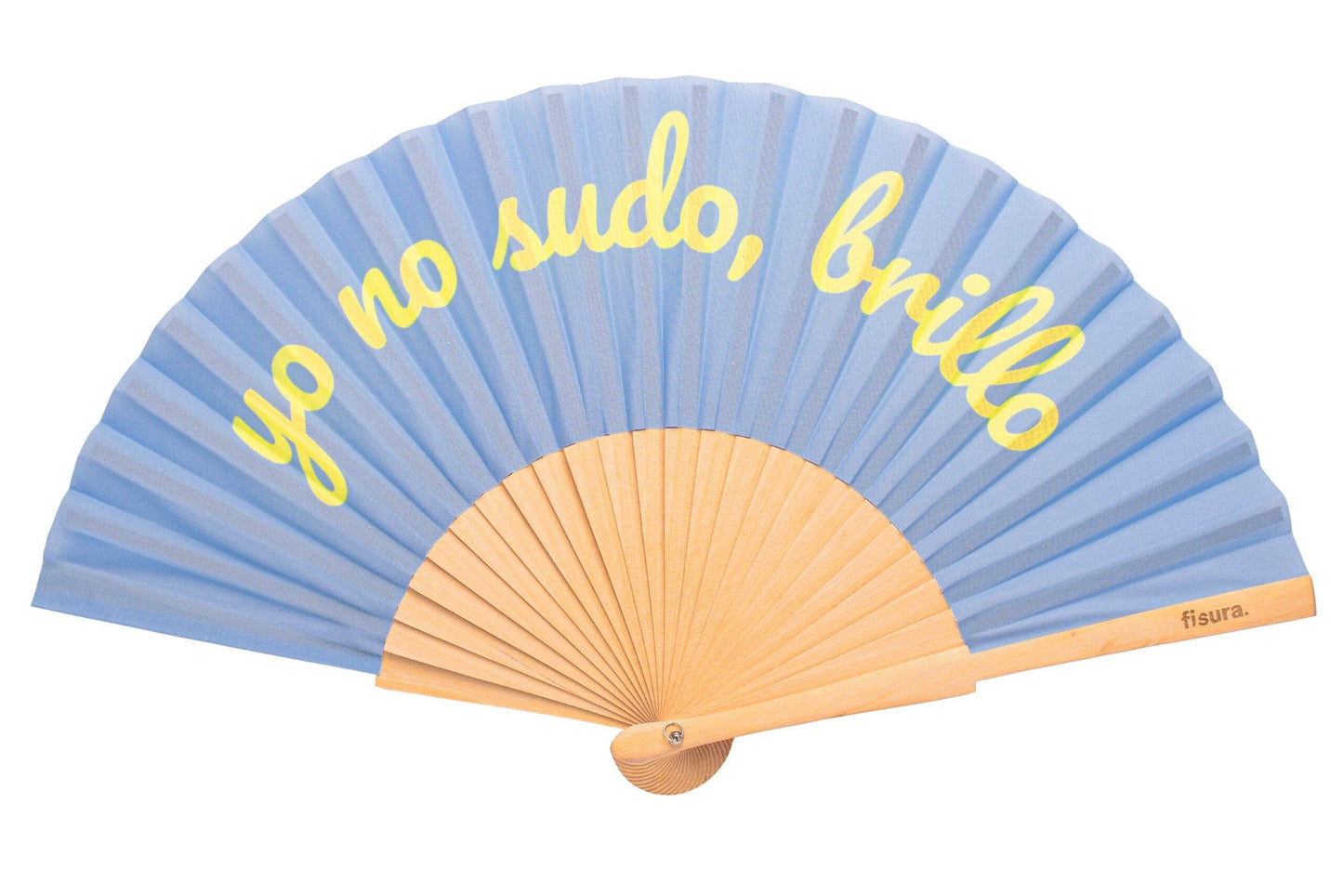 Abanico "Yo No Sudo, Brillo" - Azul -Brilla En La Oscuridad.