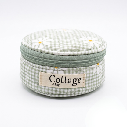 Caja de joyas redonda de algodón: Marguerite rose