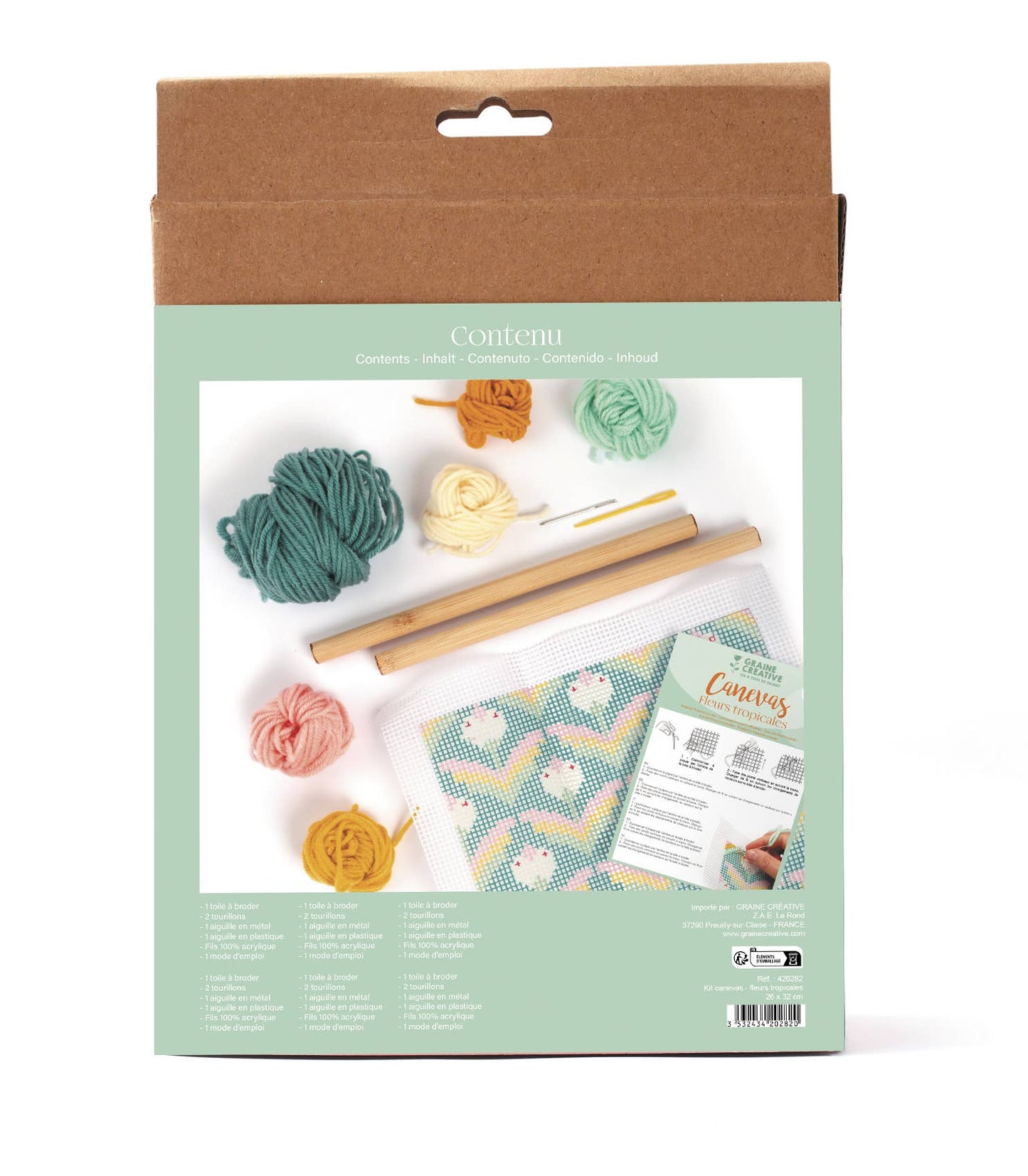 Kit de lienzo con flores tropicales