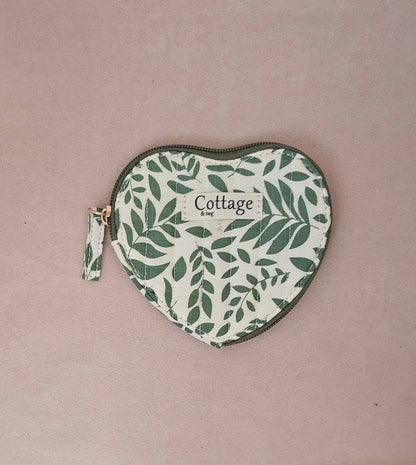 Monedero de algodón con corazón plano acolchado
