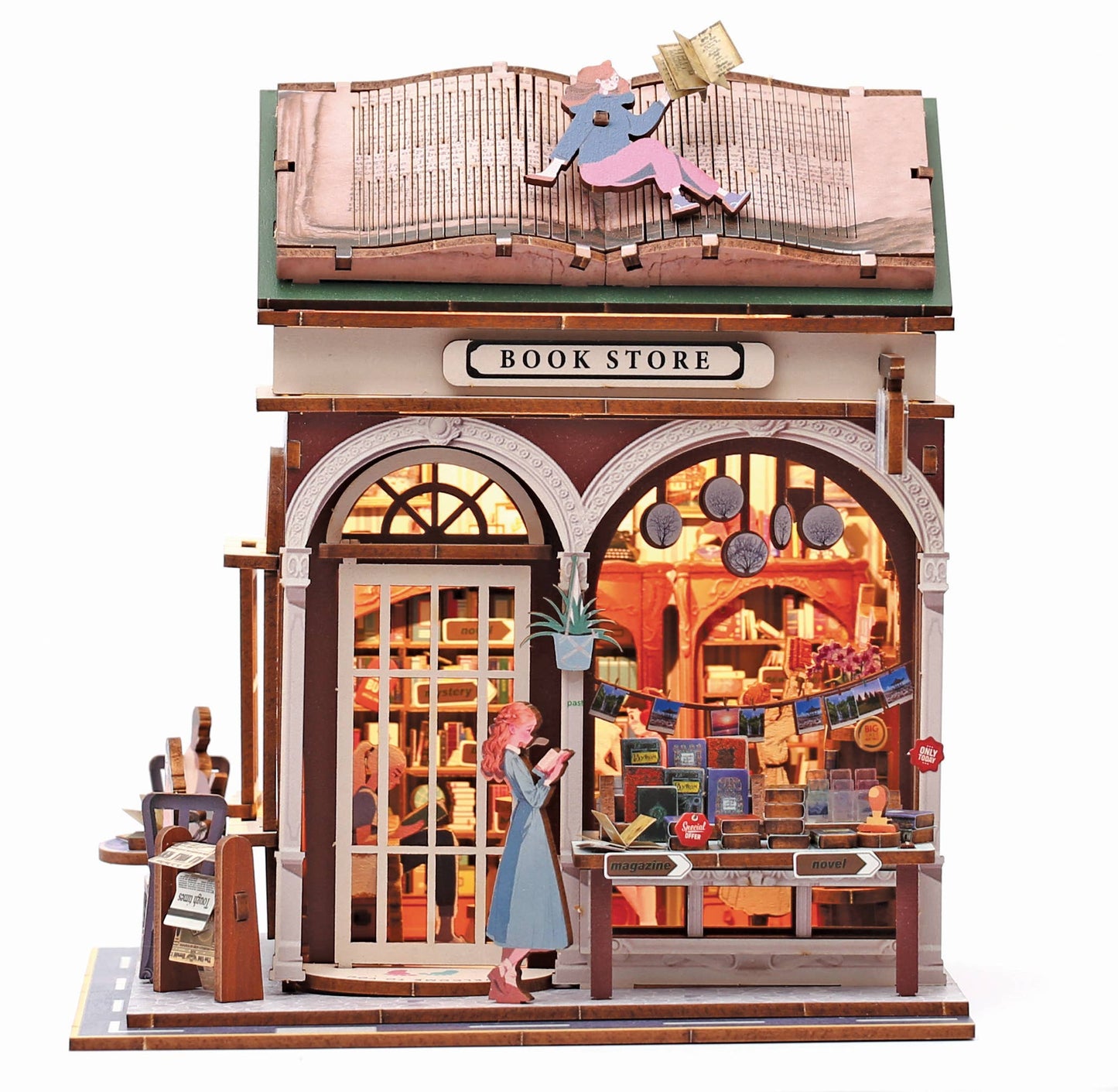 VITRINA 3D MADERA LIBRERÍA