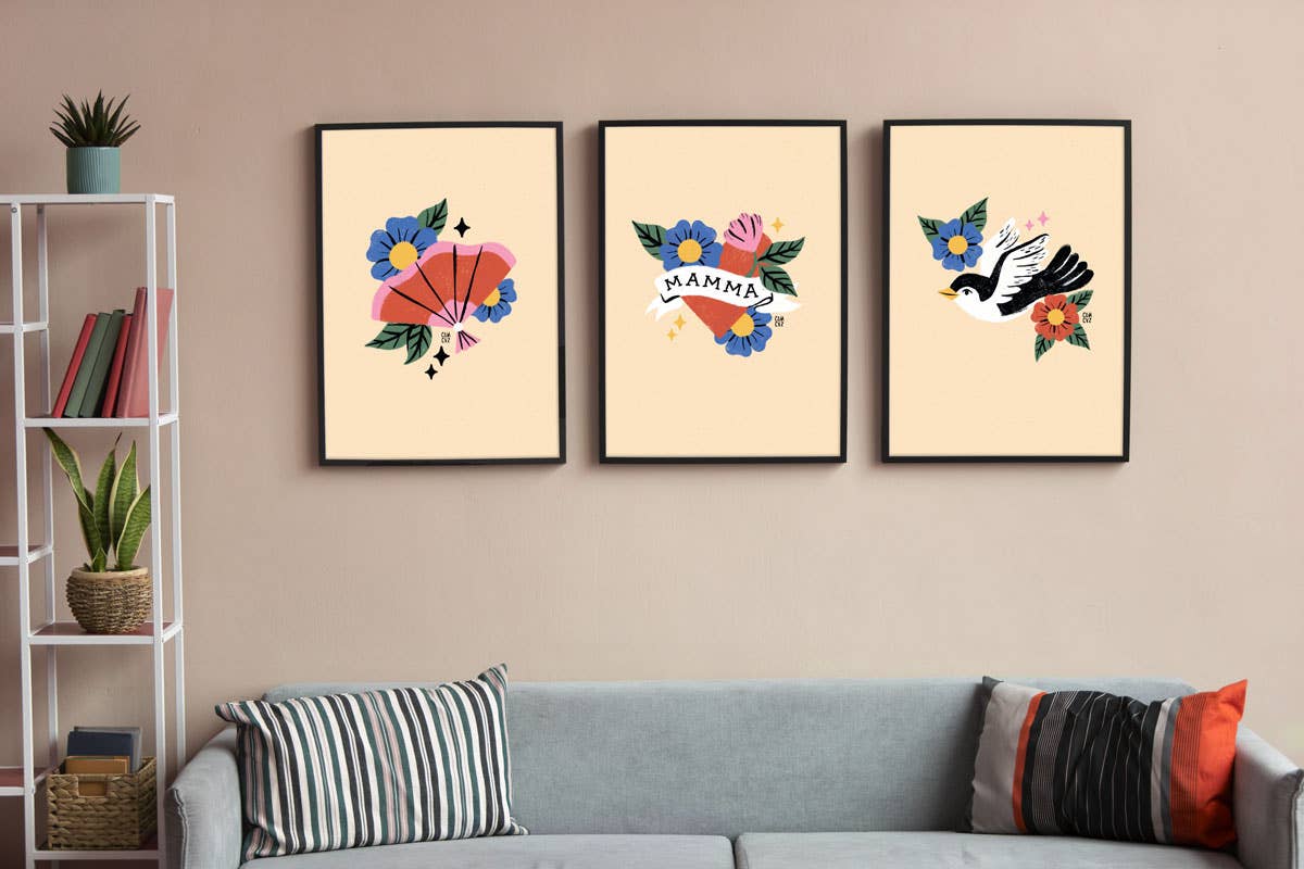 Póster de golondrina | tatuaje, vintage, regalo navideño