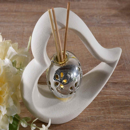 Corazón de Porcelana con Luz LED y Difusor de Perfume