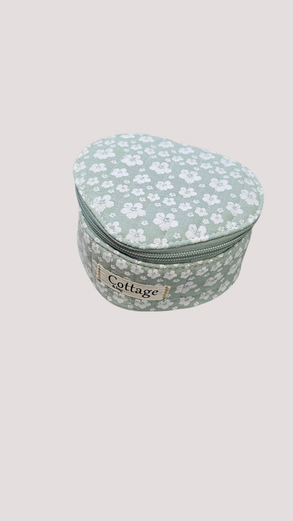 Caja de joyas con corazón 3D de algodón