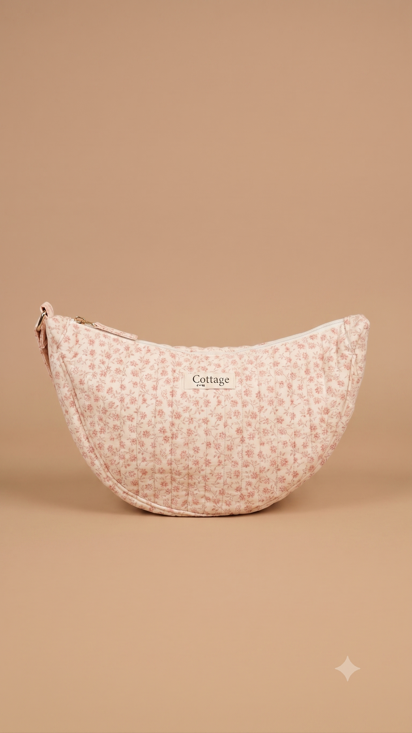 Bolso luna de algodón para llevar cruzado acolchado
