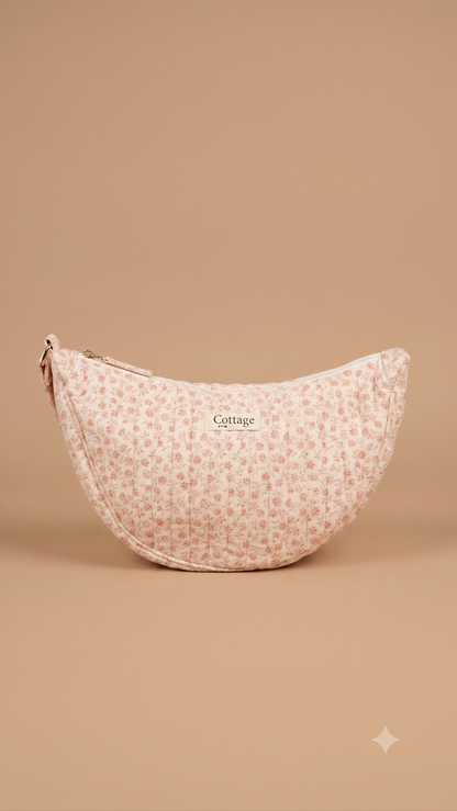 Bolso luna de algodón para llevar cruzado acolchado