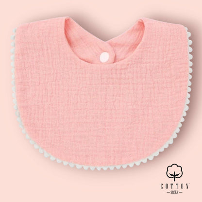 BAO-05 Babero Algodón Orgánico doble tiene 2 tejidos 25X11 cm