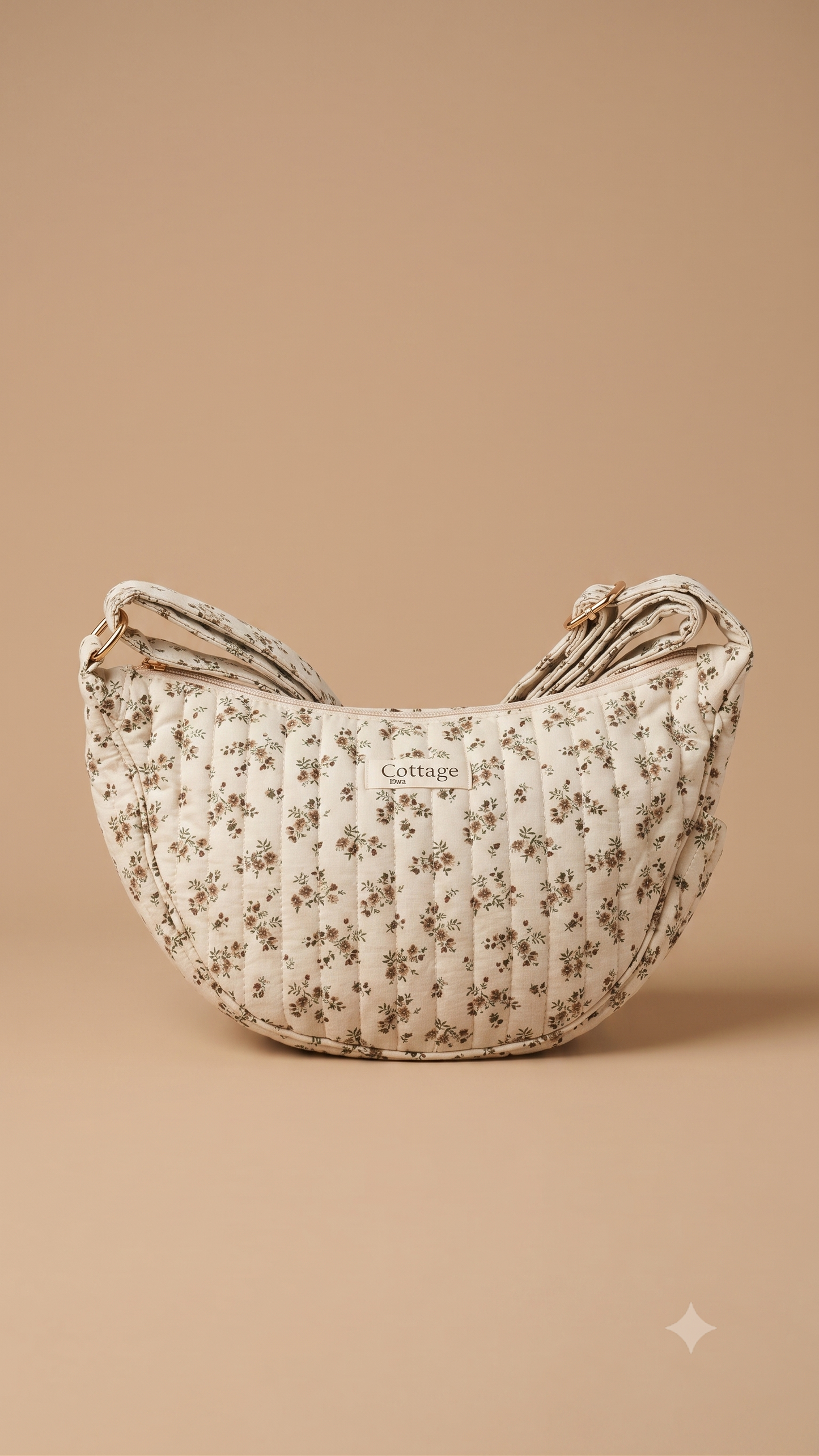 Bolso luna de algodón para llevar cruzado acolchado