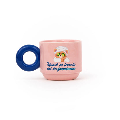 Taza apilable de cerámica “Mamá se levanta así de fabulosa”