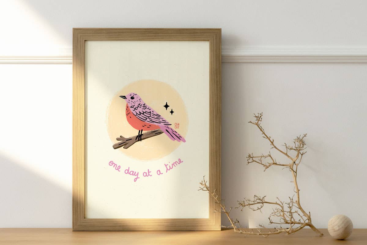 Póster de Un día a la vez | pájaro, cita positiva