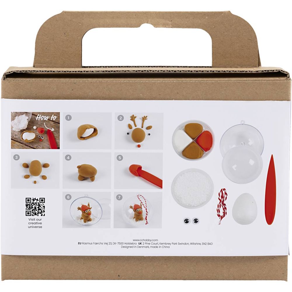 Mini Kit Infantil de Manualidades – Bola con Reno de Navidad
