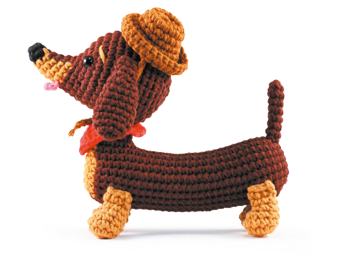 Kit de amigurumi para tejer un dachshund de 180 mm