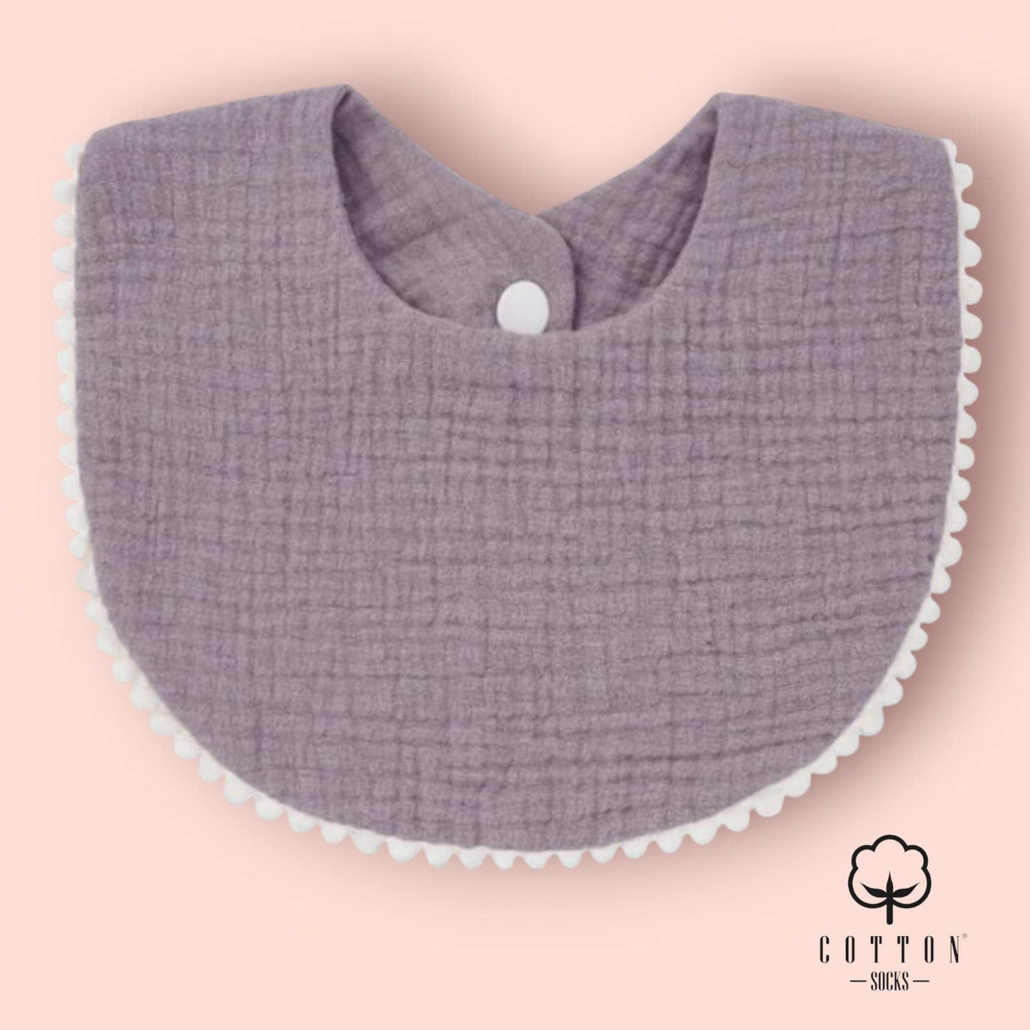 BAO-05 Babero Algodón Orgánico doble tiene 2 tejidos 25X11 cm