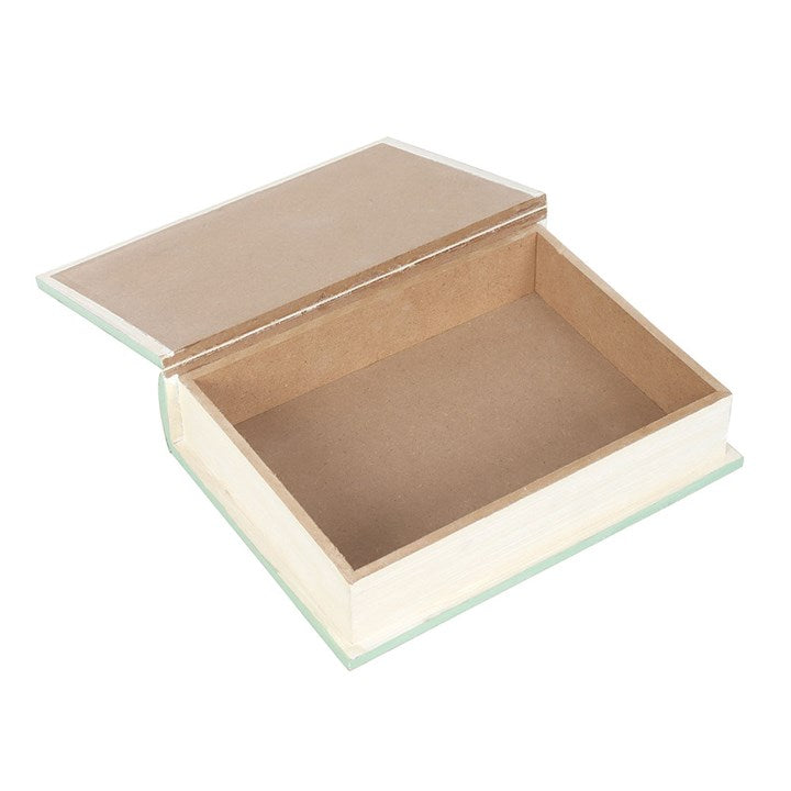Caja de almacenamiento con forma de libro verde