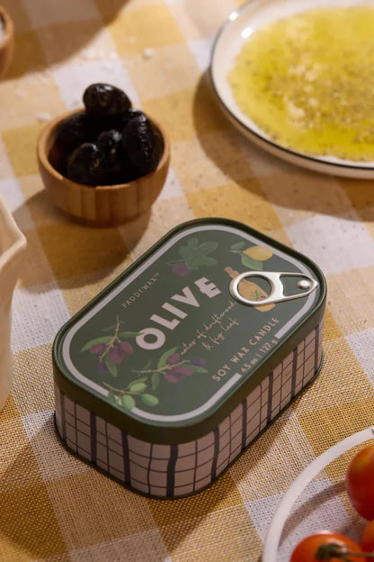 Vela aromática lata Oliva Paddywax 128 g soja doble mecha